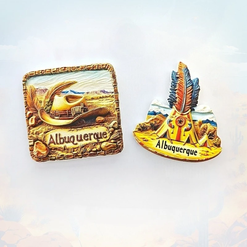 Albuquerque Sand Dunes مغناطيس الثلاجة - ثلاثية الأبعاد نيو مكسيكو تذكارية ديكور المناظر الطبيعية في الصحراء هدية جنوب غرب فريدة مع مغناطيس قوي