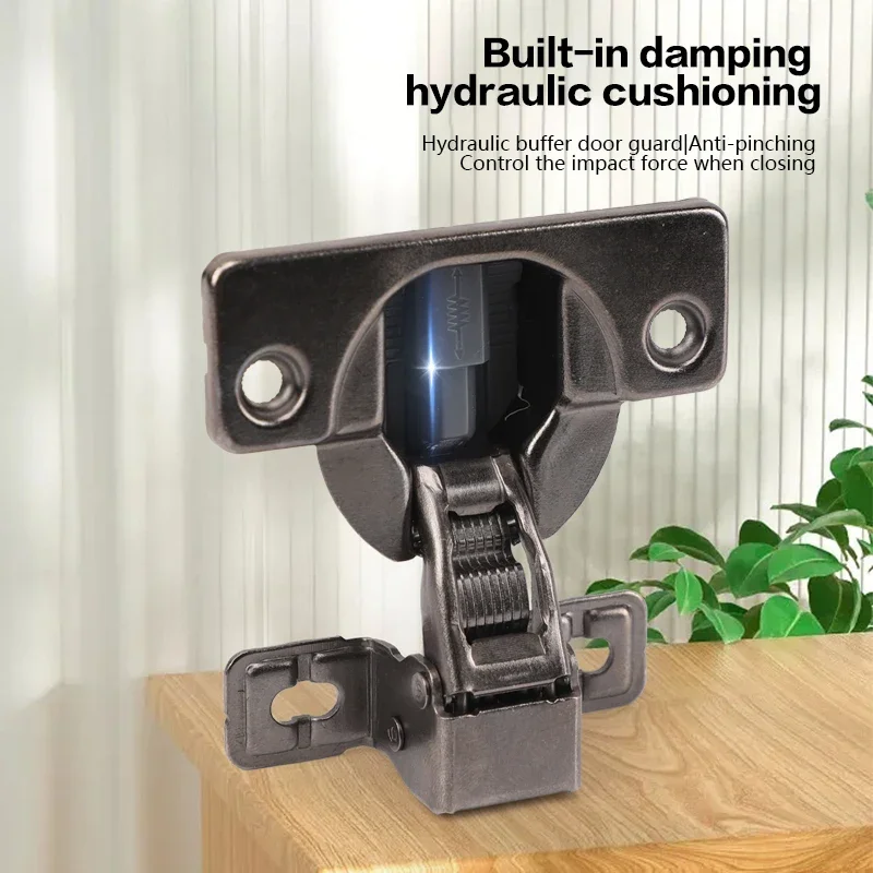 Invisible Flip Down Door Hinge For Floating Cabinet Desk Drawer With Double Cup Installation And 90 Degree Soft Closing Function