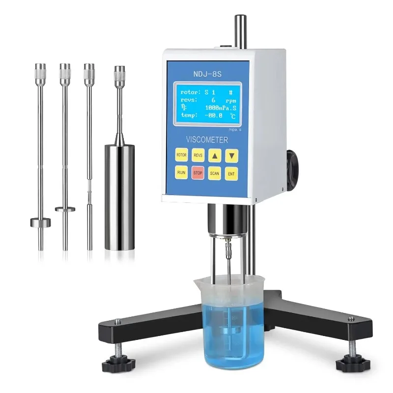 Digital Rotary Viscometer NDJ-8S L  Viscosity Meter 1 to 2000000mPa LCD Display with Data Output for Ink Paint Coating Grease