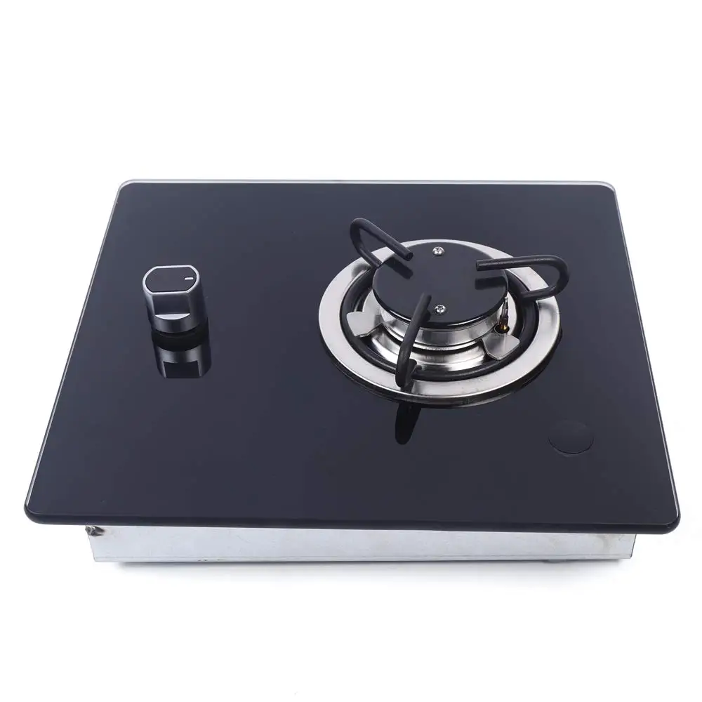 

Gas Camping Stove 1 Burner Boat Caravan RV Camper LPG Gas Stove RV Cooktop Stove with Tempered Glass Lid 1800W (GR-B001, 1 Burne