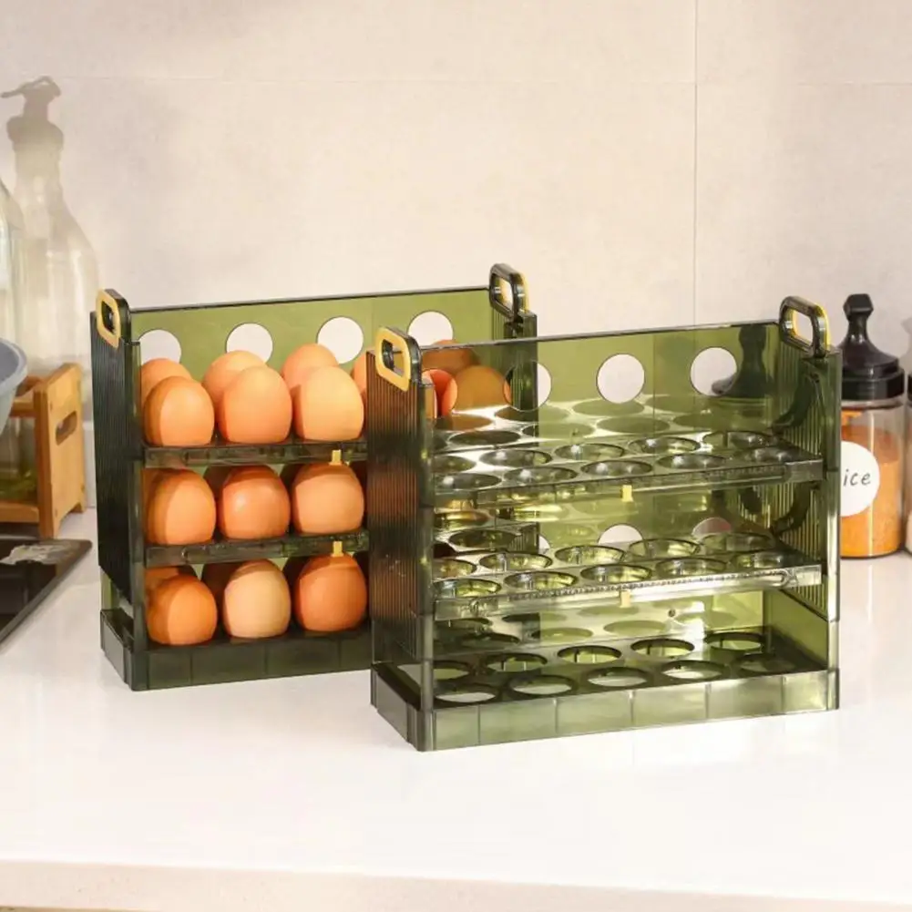 Egg Holder 2/3 Layer Design Rotatable Large Capacity Space-saving Protective Storage Reusable Refrigerator Door Egg Storage Box