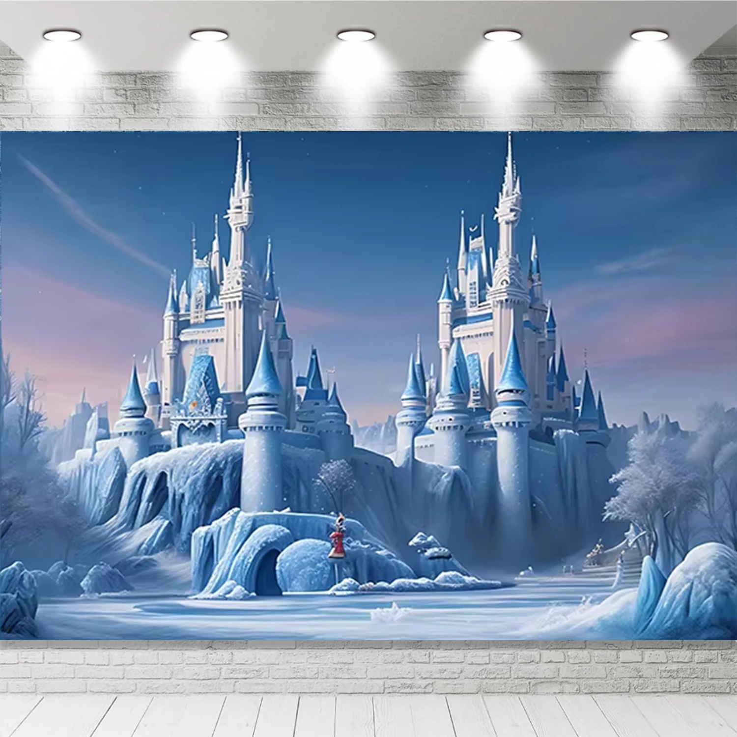 Winter Frozen World Castle Theme Background Decoration Birthday Party Girl Princess Wonderland Snowflake Photography Banner Gift