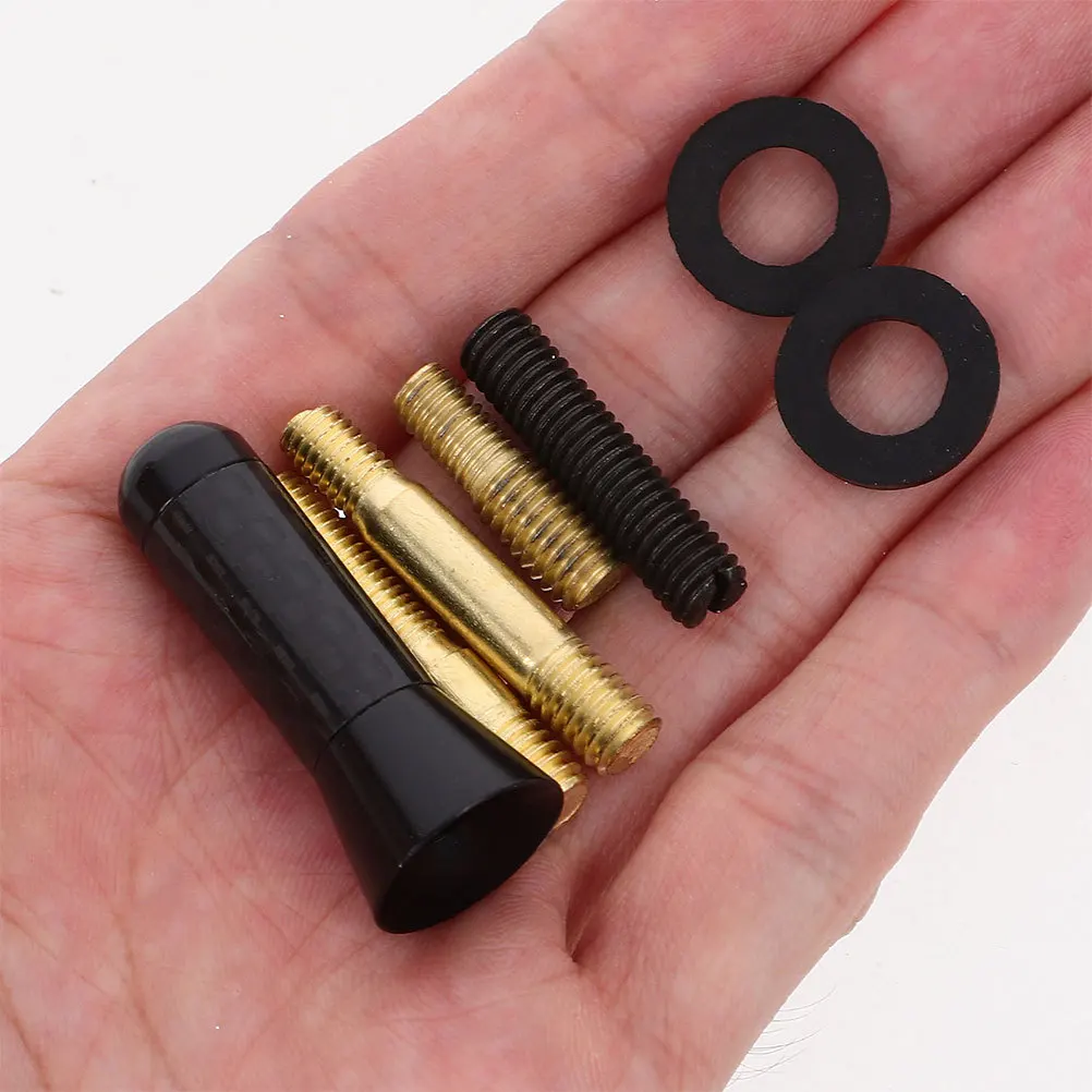 

2Sets Carbon Fiber Aluminum Alloy Car Antenna Replacement Short Auto Roof Antenna Universal Fit Signal Booster Vehicle