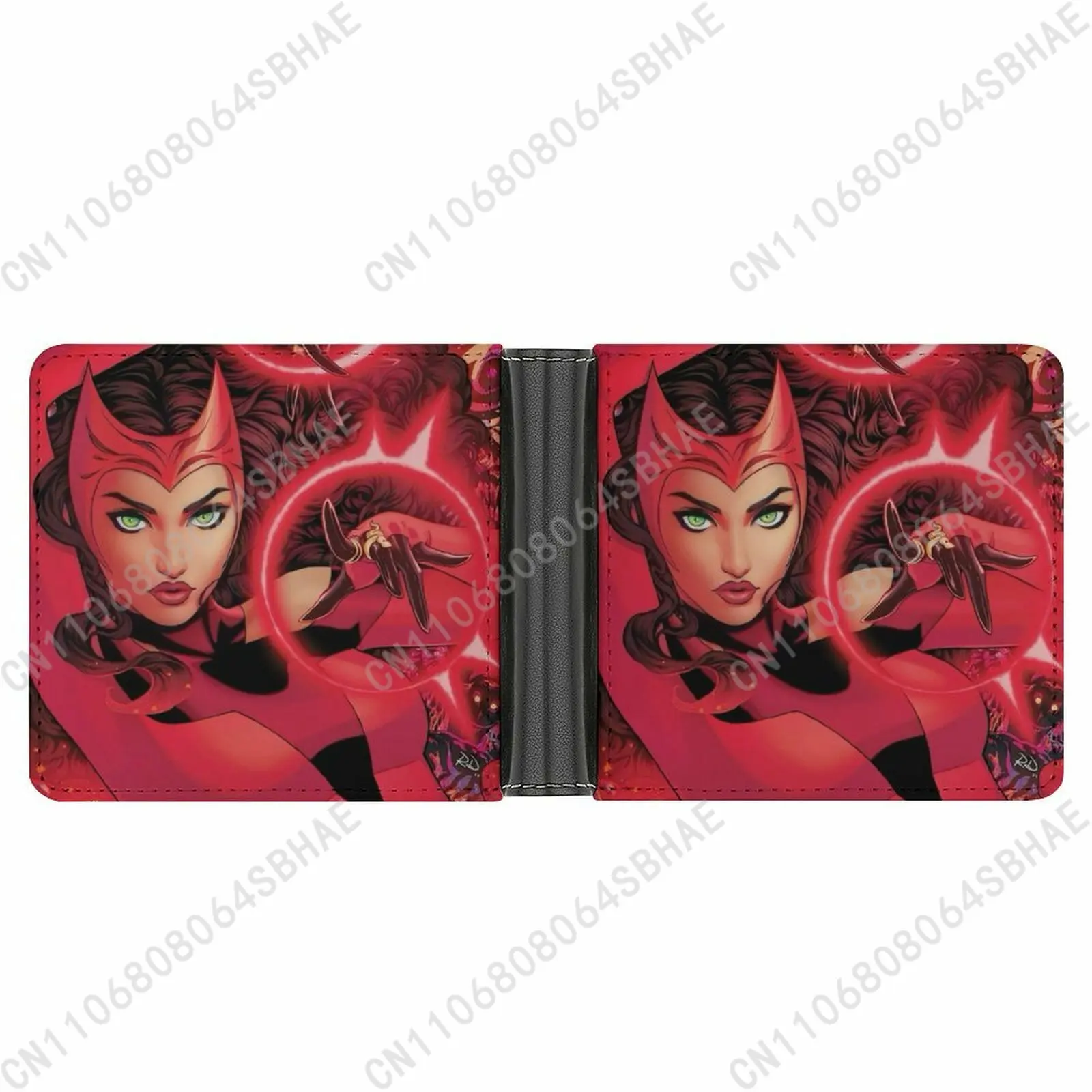

Marvel Scarlet Witch Trendy Leather Wallet Teenage Male Woman Personalized Slim Credit Card Holder Small Purse Daily Use Cosplay