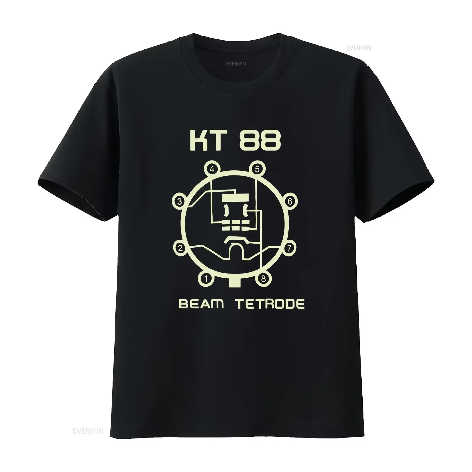 KT88 Vacuum Tube SHIRT Large Beam Tetrode Hifi Audiophile Amp Guitar KT 88 vintage Washed designer clothes Breathable vintage