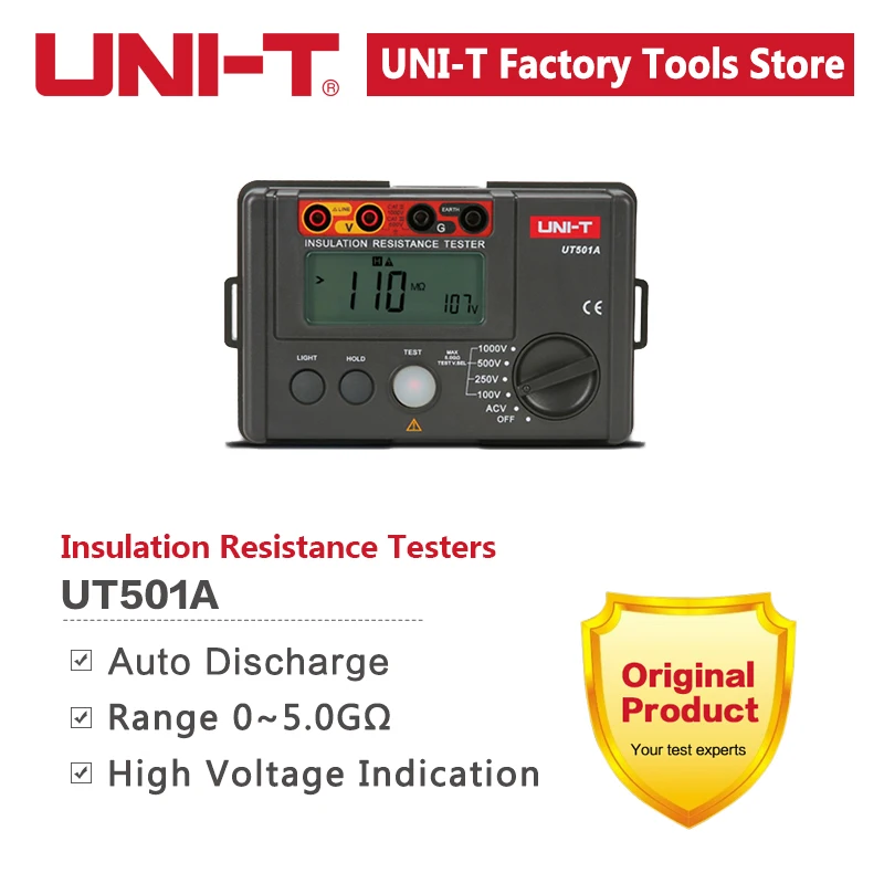 UNI-T UT501A Digital Insulation Resistance Tester AC 30 600V Earth Ground Resistance Voltage Measure