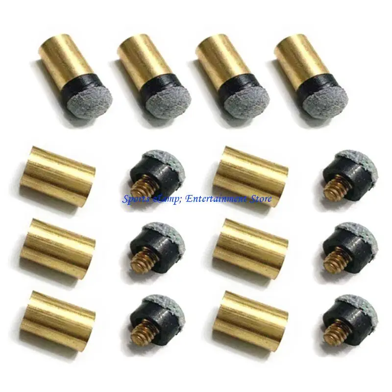 G7NF 10Pcs Coppers PU Leather Pool Cue Tip Cue Tip with Cue Ferrules