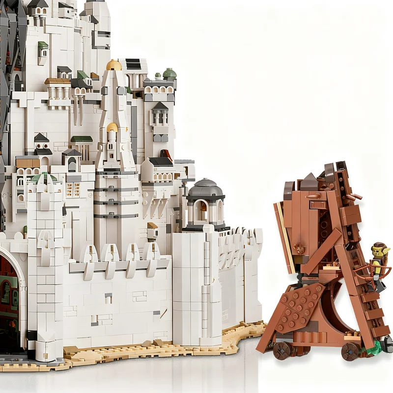 330pcs MOC The Hobbit Lord The Rings The Rings Siege Gondor Siege Tower At Same Scale As Model Building Blocks Architecture Idea