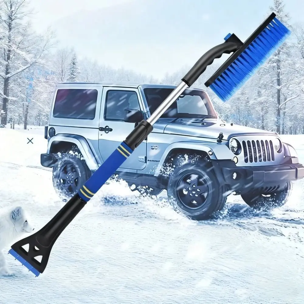 

Extendable Pole Car Snow Brush Detachable Aluminum Ice Scraper Rotatable Head Safe Paint Snow Removal Tool Winter Season