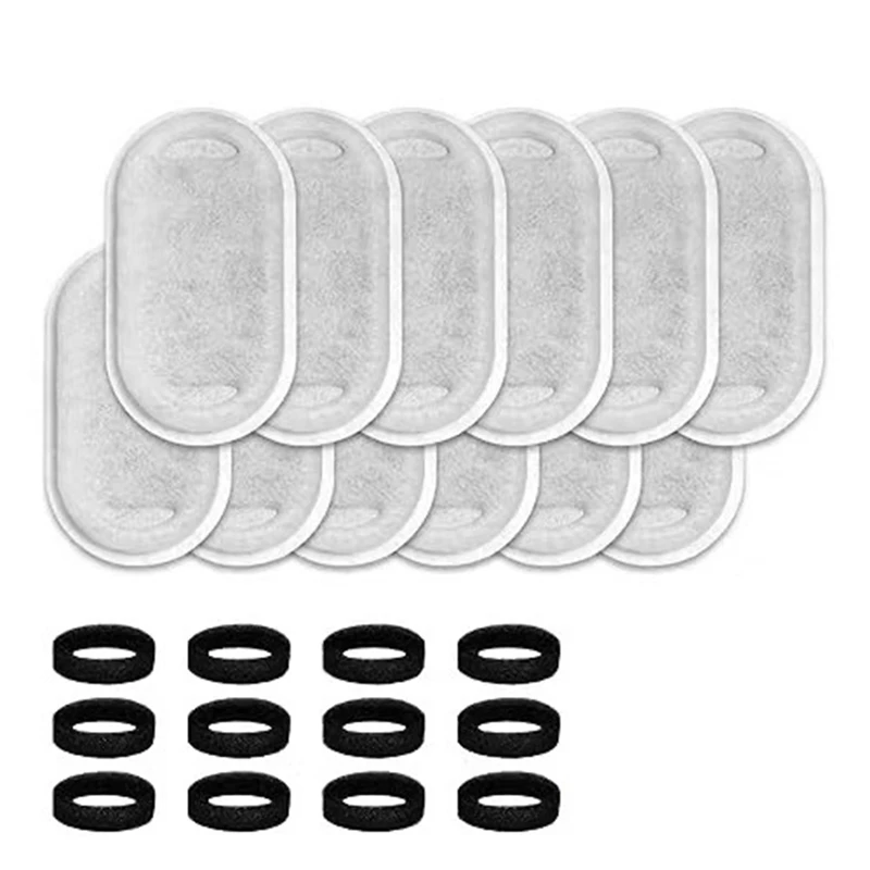 24PCS Replacement Water Fountain Filters  For Stainless Steel Water Fountain Activated Carbon Sponges Filters