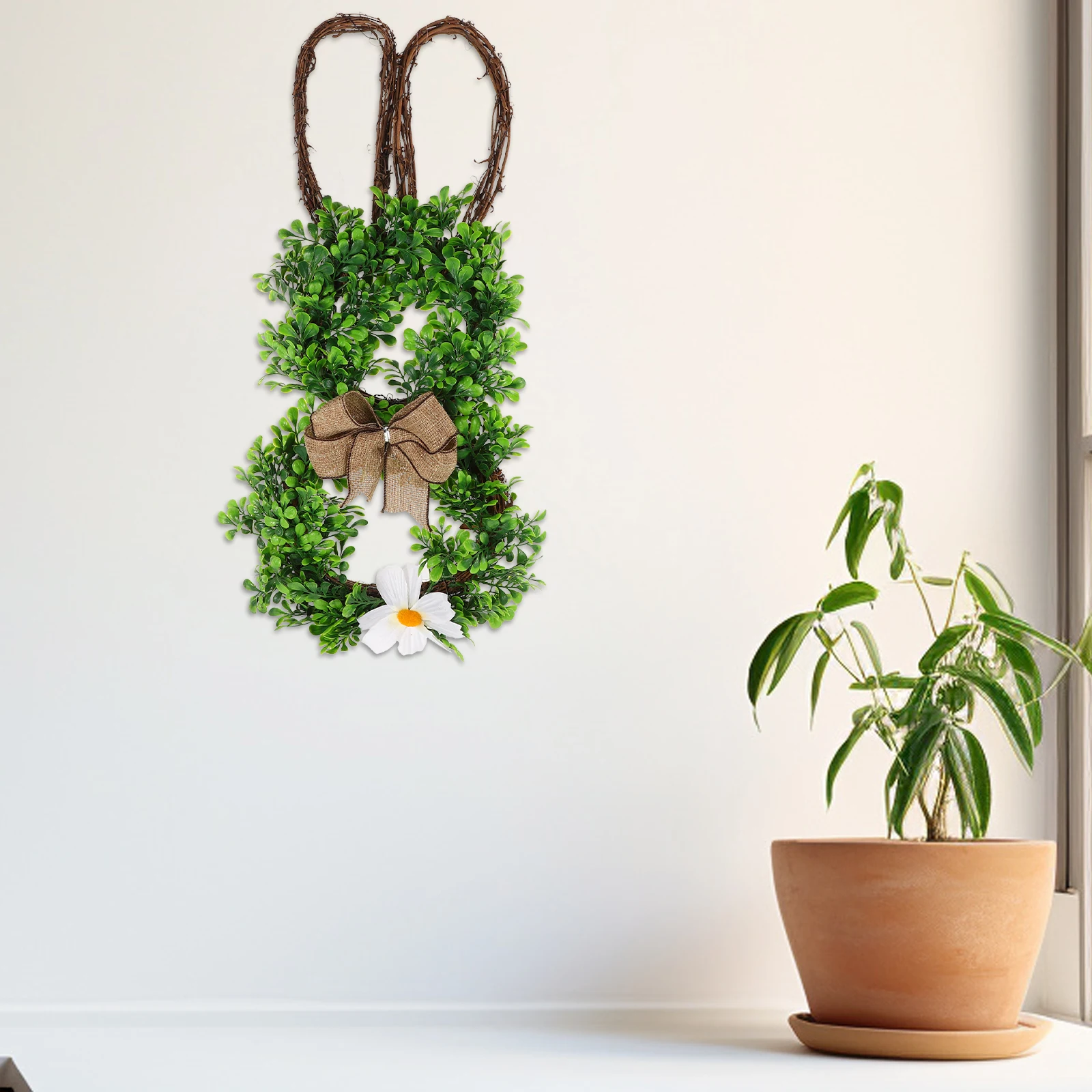 

Easter Bunny Wreath Courtyard Decoration Decorations Decorate Spring Artificial Hanging Rattan Door Wreaths