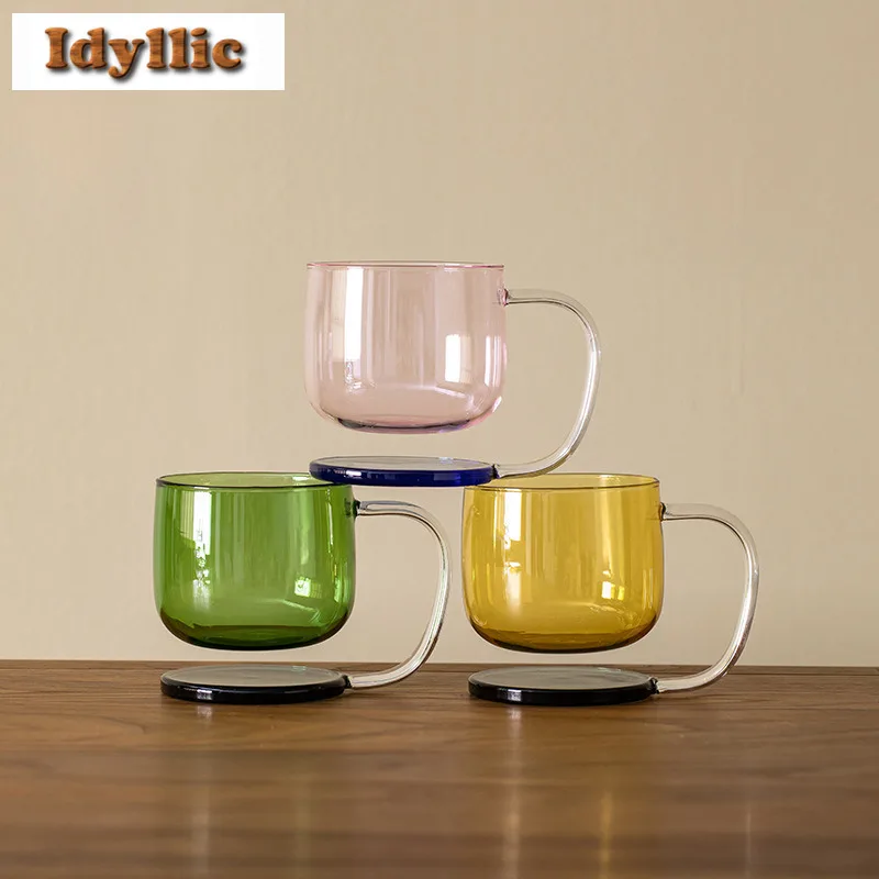 

330ml Double Color Floating Glass Coffee Mug Breakfast Mug Afternoon Tea Mug Household Office Water Cup Tea Services Ornaments