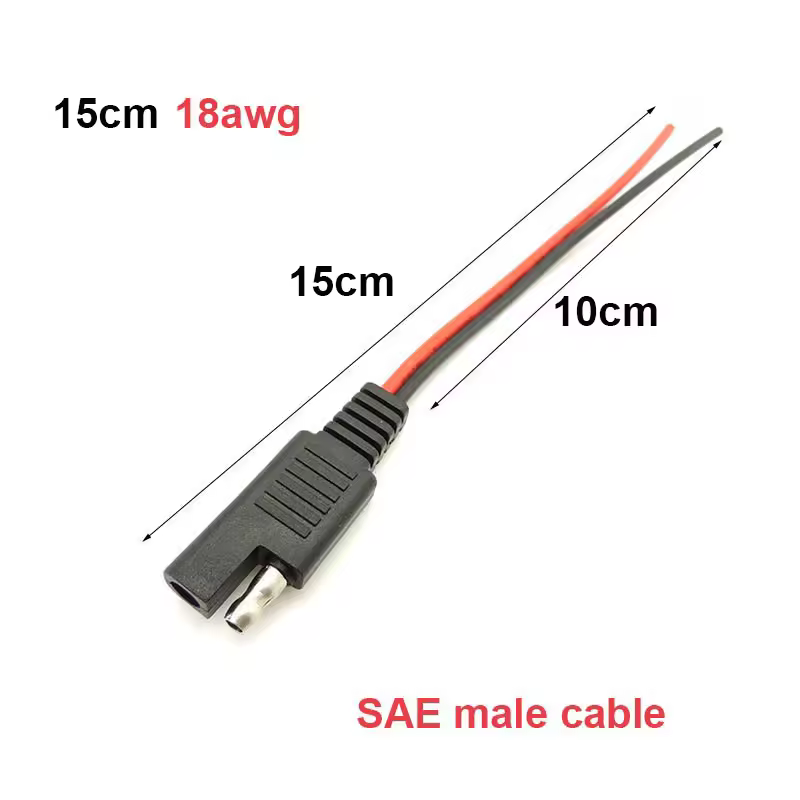 DIY SAE 12V 18AWG 15CM Power Automotive Extension Cable Male Female Plug Wire Connector Cable - Image 7