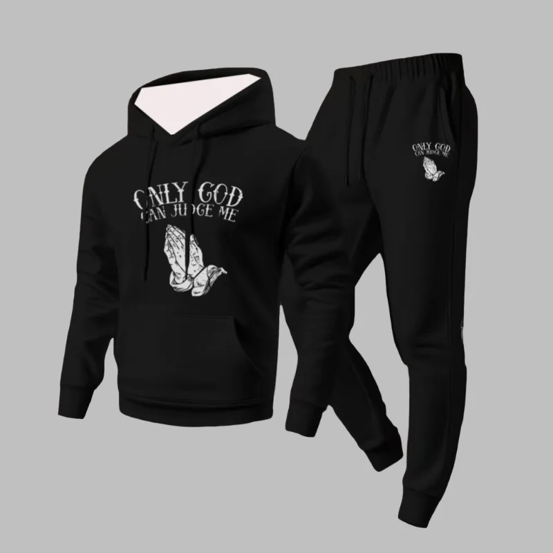 

Осень/зима Y2K Мужской комплект спортивной одежды Толстовка с 3D принтом + брюки Мужской комплект Удобная, повседневная, дышащая уличная одежда