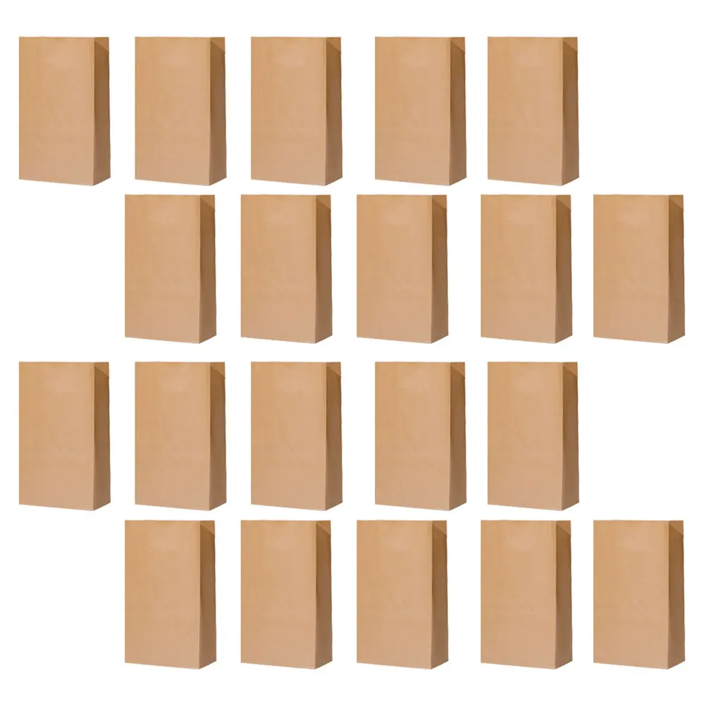 

20 Pcs Oil-proof Waterproof Bread Kraft Paper Bags Thickened Sturdy Snacks Packaging Bags for Cafe Bakery Gifts Storage