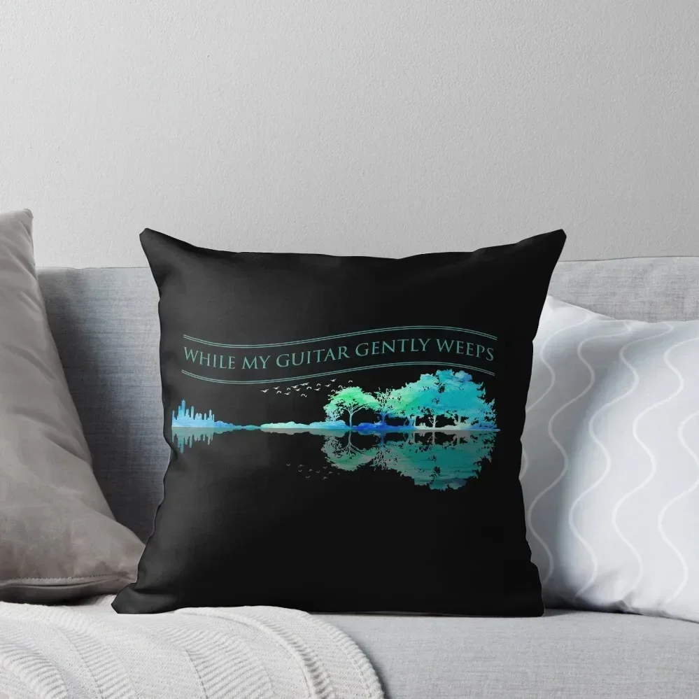 

While My Guitar Gently Weeps - Guitar Artwork Nature Throw Pillow pillowcases for sofa cushions Luxury Sofa Cushions pillow