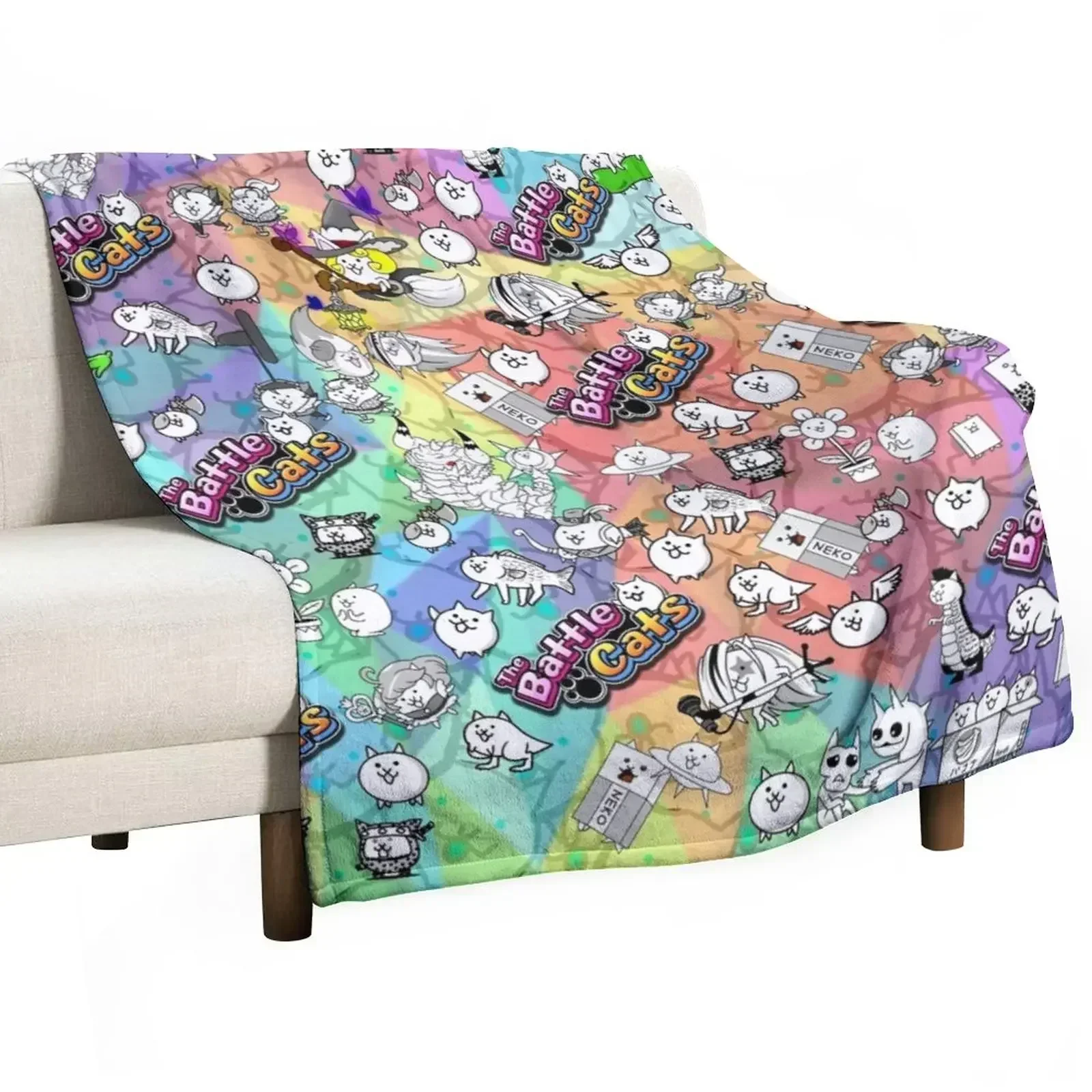 Battle Cats Throw Blanket christmas gifts Bed covers funny gift Blankets