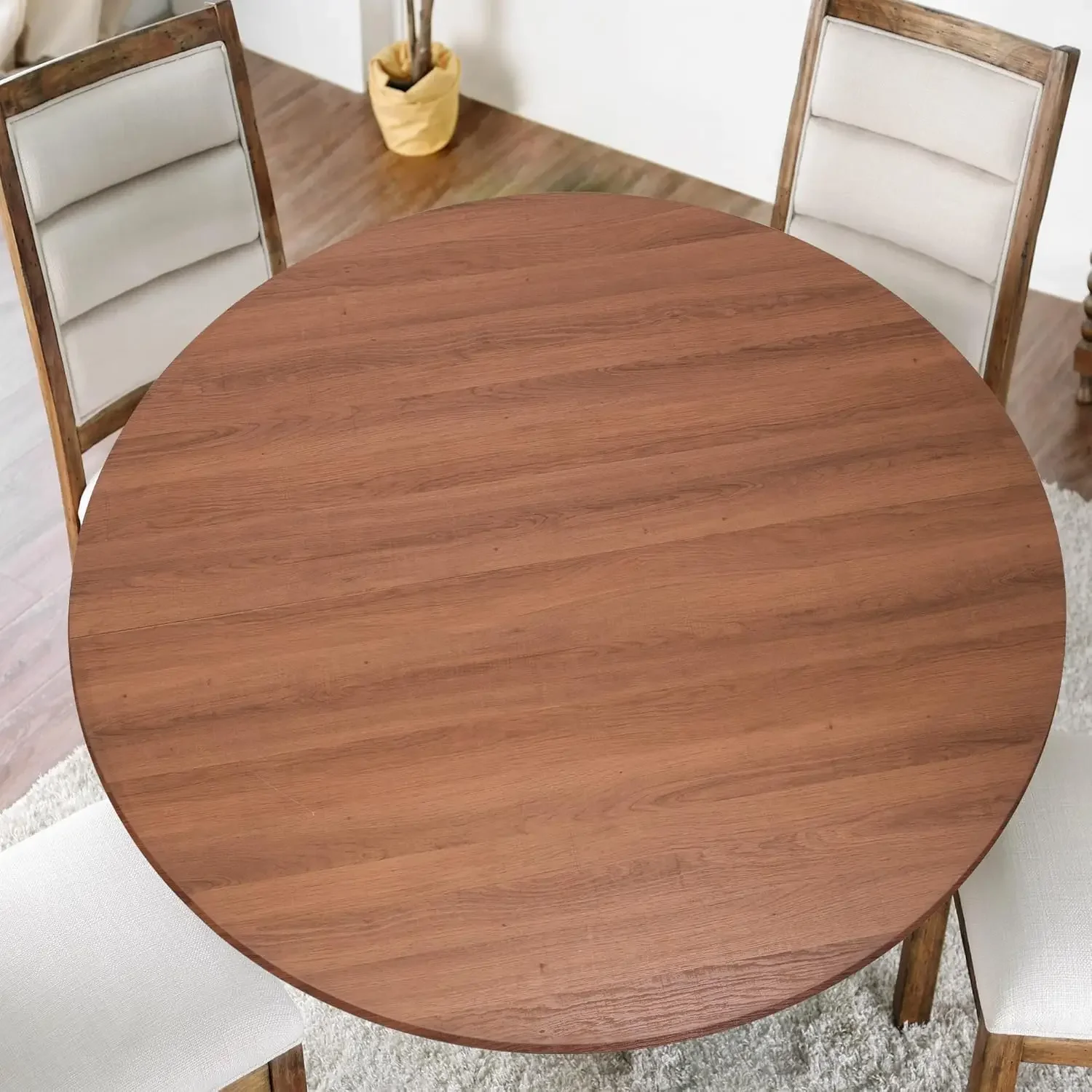 Dining Table for 6 Pedestal Wood Kitchen Table Dining Room Table Counter Modern Cross Metal Led for Cafe Restaurant Wine Bar