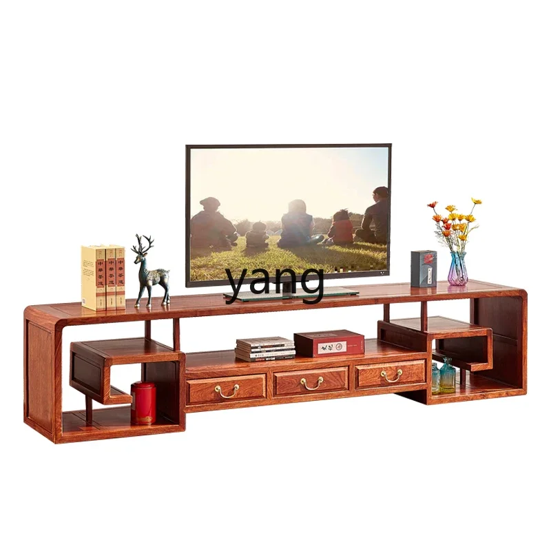 YJQ TV cabinet New Chinese rosewood solid wood living room TV floor cabinet