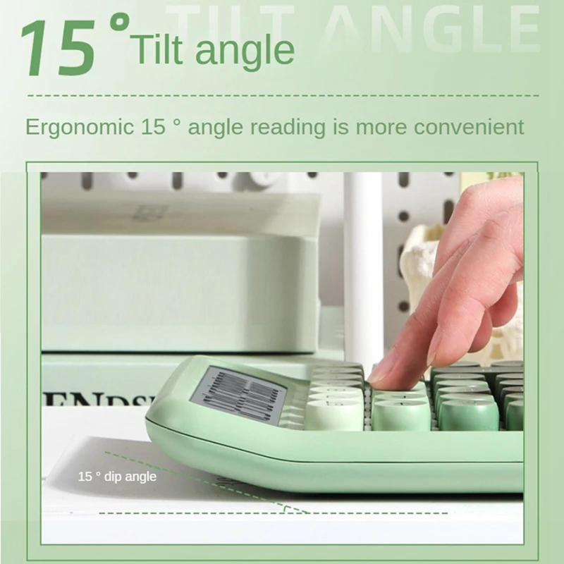 Desktop 12-cijferige Schattige Rekenmachine, Mechanisch Schakelaarontwerp, Groot Lcd-Scherm Grote Knop Rekenmachine