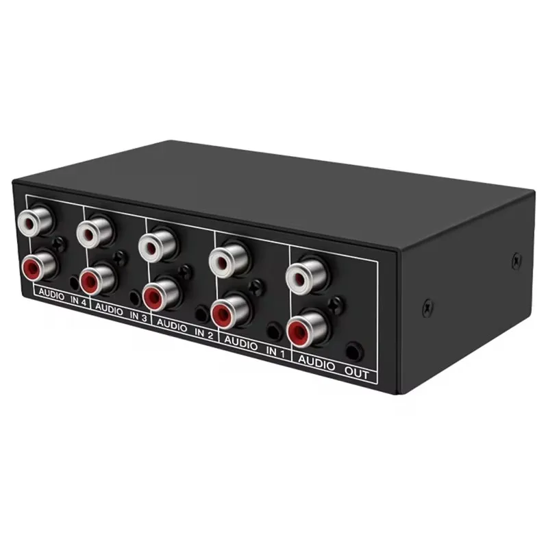 RCA AUX Audio Switcher 4 in 1 Stereo Audio selector 4X1 Passive 3.5mm Aux L/R RCA audio switch box analog audio selector