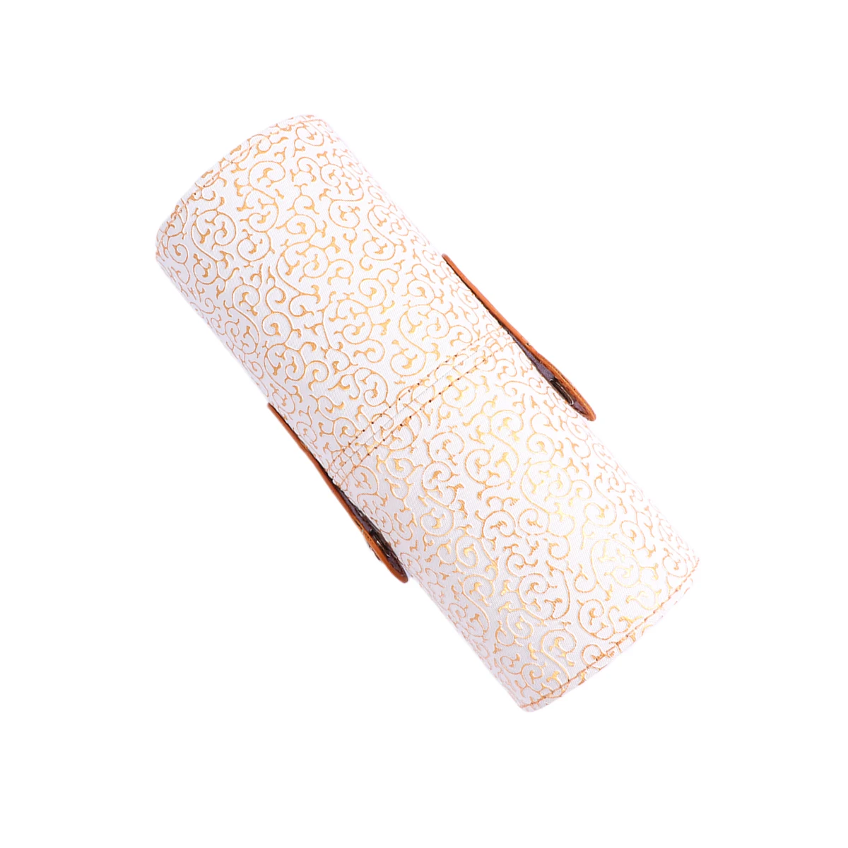 

Makeup Brush Holder Travel PU Large Capacity Storage Bucket Organizer Case White Gold Dragon Claw Pattern