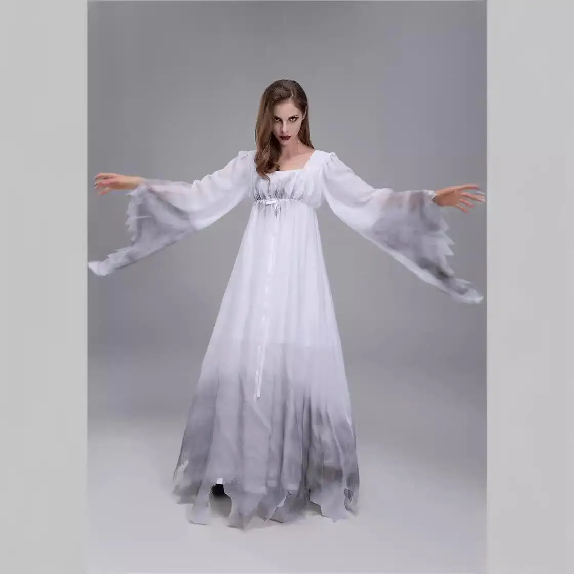 

loween Costume Par Role-plang White Ghost Bride Stage Performance Clothing Cosplay Fancy Dr Women's Ethnic ...