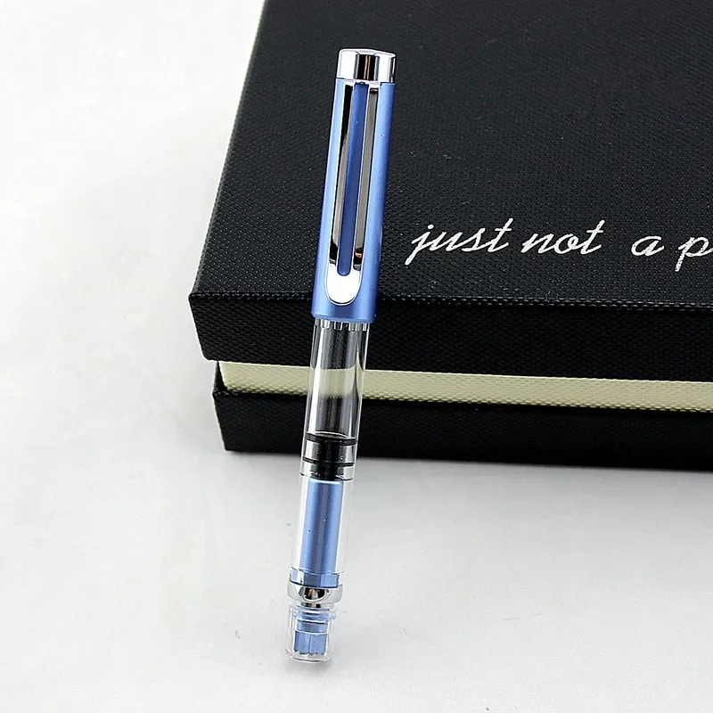 New Resin Transparent Vacuum Fountain Pen Quality EF/F Nib 0.38/0.5mm Smooth Ink Gift Pen for Office Business School