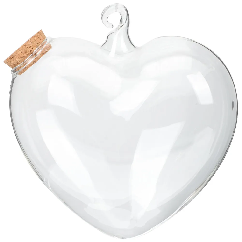 Heart-Shaped Hanging Glass Landscape Bottle – Transparent Micro Wishing Bottle for DIY Gifts & Home Decor