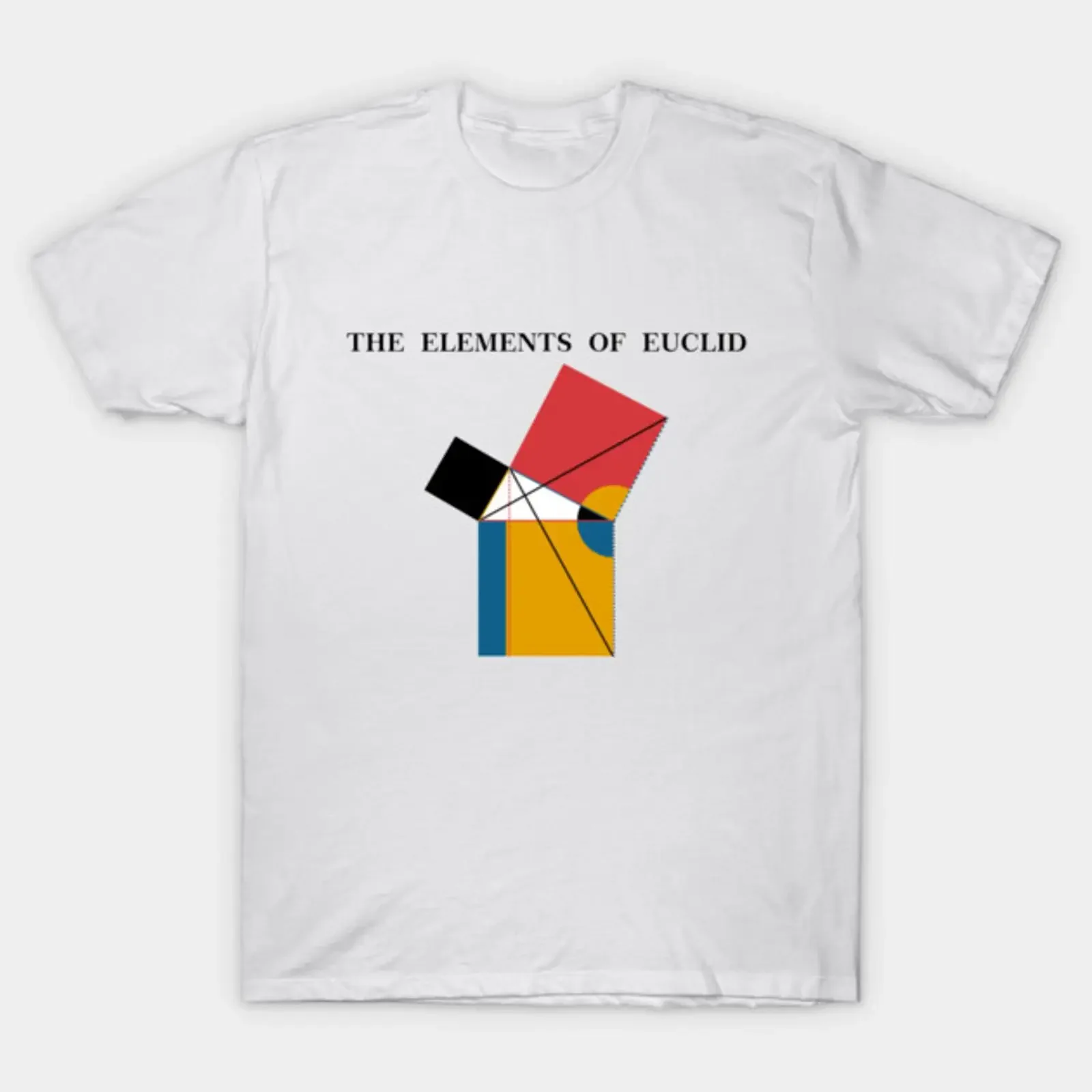 The elements of Euclid T Shirt vintage Washed Slightly Versatile Top For Everyday Wear Unisex graphic homme Breathable