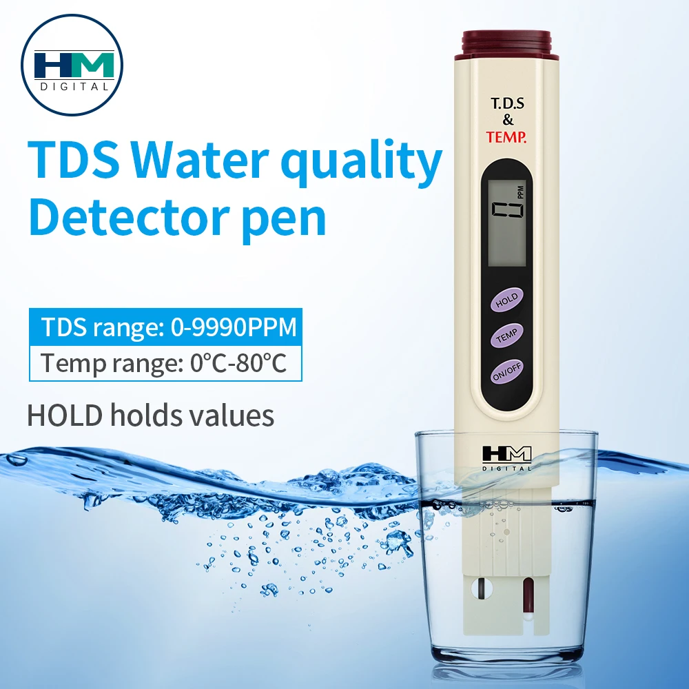 

2 In 1 Water Quality Tester TDS Temperature Meter For Household Drinking Water Testing Pen Purity Filter Aquarium TDS Meter