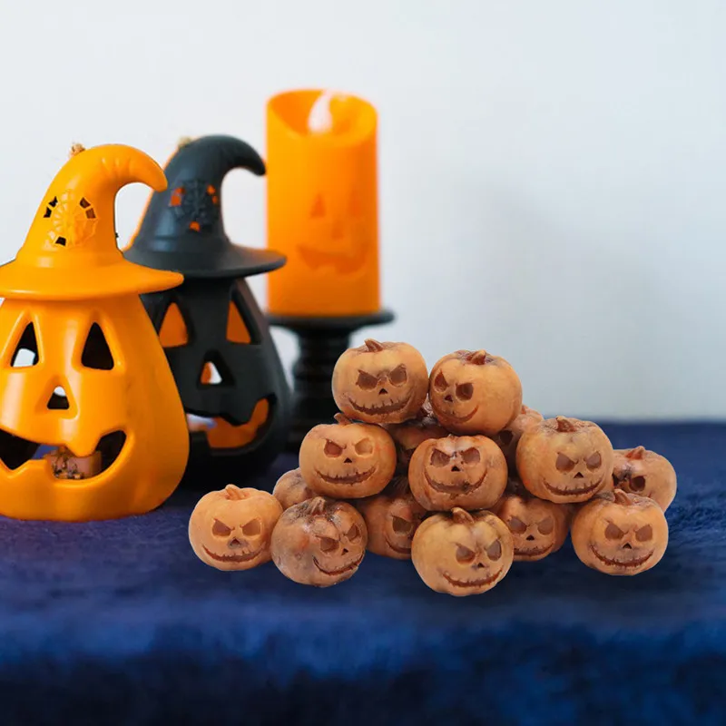 20/10pcs Resin Mini Halloween Pumpkin Miniature Halloween Decoration Fairy Garden Home Ornament DIY Craft Ornaments Decoration