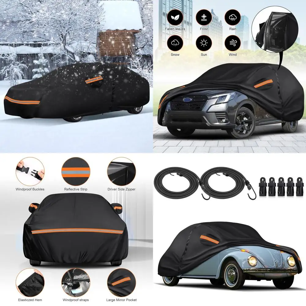 

Waterproof All-Weather Car Cover for 1960-1979 Beetle Bug, 600D Oxford Cloth, Heavy Duty Sun Hail Protector with Door Zipper and