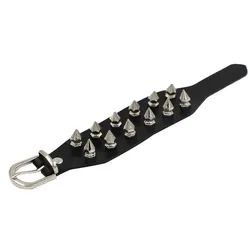 Punk Gothic Unique Pu Leather Rock Spikes Rivet Gothic Skeleton Skull Punk Wide Cuff Leather Bracelet