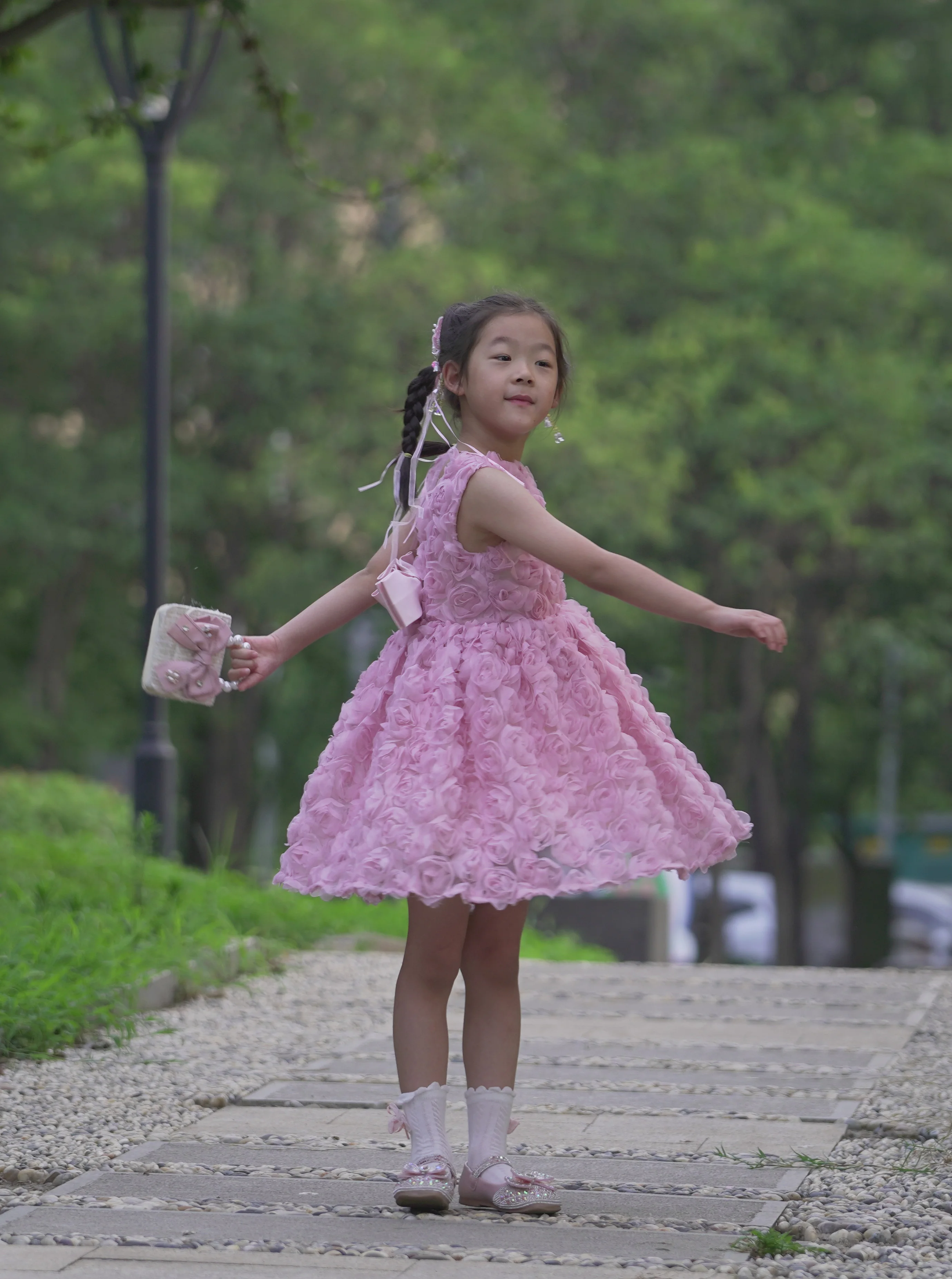 One Year Old Celebration Fashionable Korean Style Baby Birthday Flower Girl Little Host Performance Dress