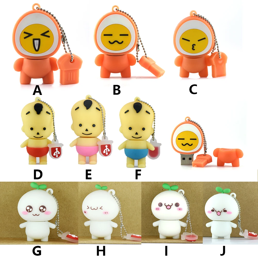 cute expression cartoon usb flash drive 4GB 8GB 16GB U disk 32GB memory stick Baby 64GB high speed 128GB pen drive Gift