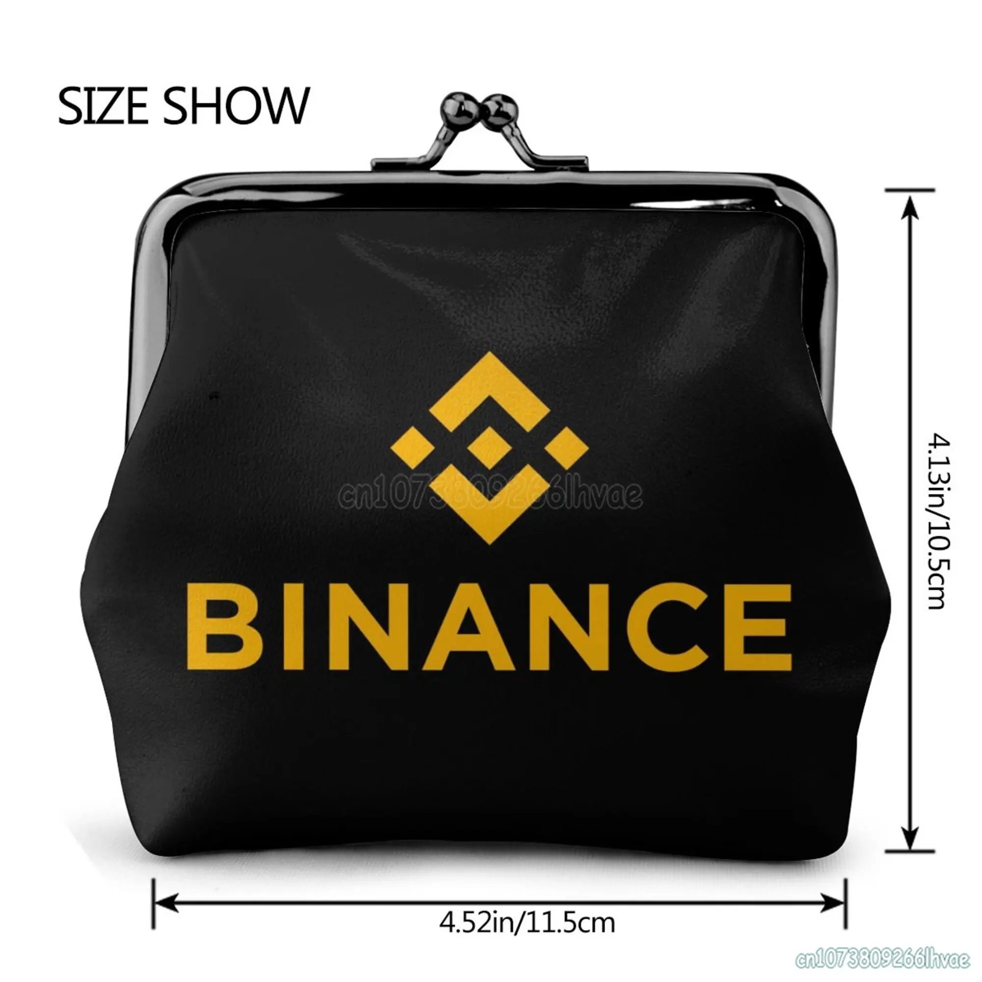 Binance Women's Leather Coin Purse Small Change Pouch with Kiss-Lock Clasp Closure Buckle Wallet for Girl Gift