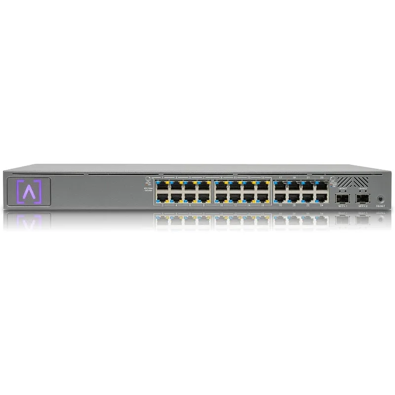 

Коммутатор PoE+ S24-POE с облачным управлением, 24 портами Gigabit Ethernet и 2 портами SFP+, питание через Ethernet на 16 портах, 240 Вт PoE Budge