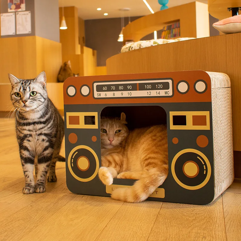 

Radio Cat Scratching Board Cat litter Carton Vertical Corrugated Paper Cat House Relaxing Decompression Toy pet products