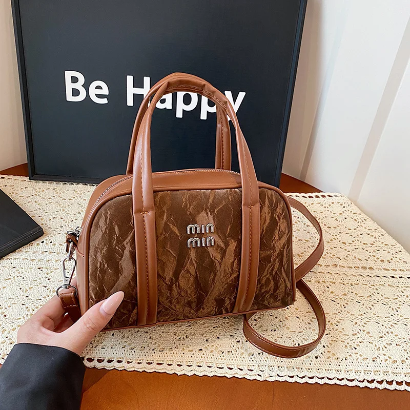 

2025 Curated Bowler Bag, Multi-Way Convertible Top Handle & Crossbody Purse for Women, Architectural Day to Night Carryall