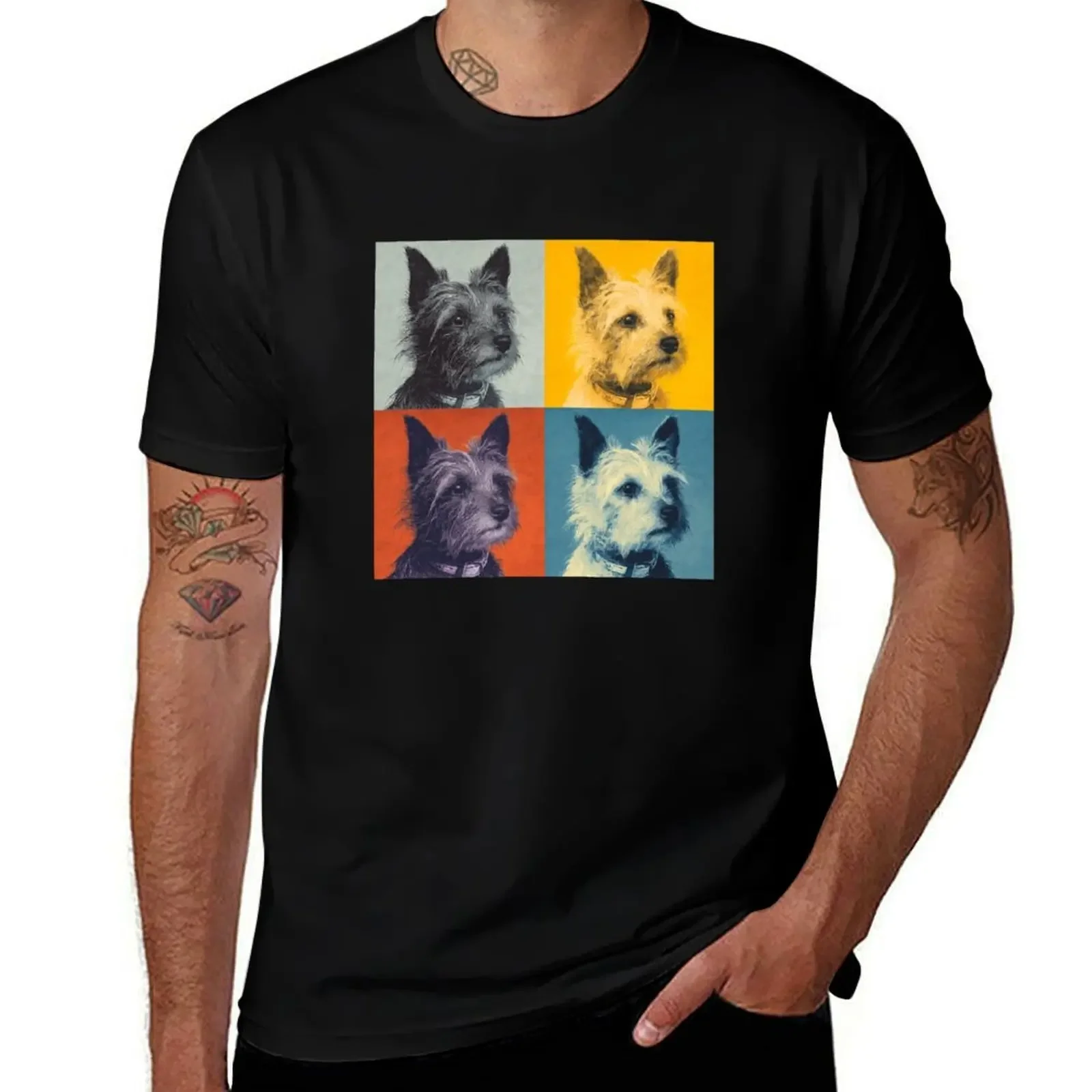 

Australian Terrier Dog Andy Warhol Style Pop Art T-Shirt luxury t-shirt Clothing custom shirt Louboutins funny t shirts men