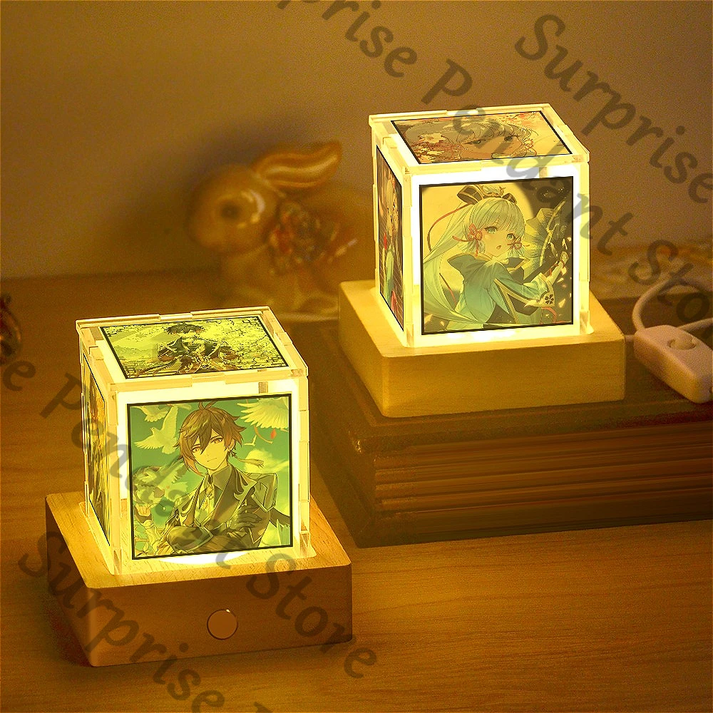 

Anime Genshin Impact Venti Xiao Keqing Ganyu Kamisato Ayaka Hu Tao Cosplay Night Lamp Mascot Decoration NightLight Ornament Gift
