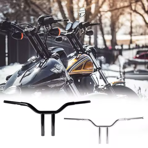 25mmVintage Motorcycle Handlebars T-bars 1'' Drag Bars 12'' 14'' Height for Harley Sportster XL883 Dyna Softail FXBB