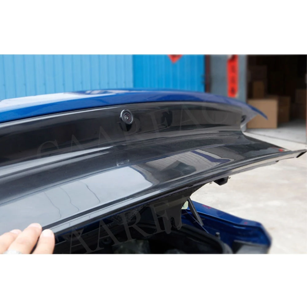 ABS Glossy Black Car Rear Lid Trunk Decklid Panel Cover Kit For Ford Mustang 2015-2023 Car Accessories Carbon Fiber