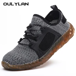 Work Sneakers Steel Toe Shoes Men Safety Shoes Puncture-Proof Work Shoes Boots Fashion Indestructible Footwear Security