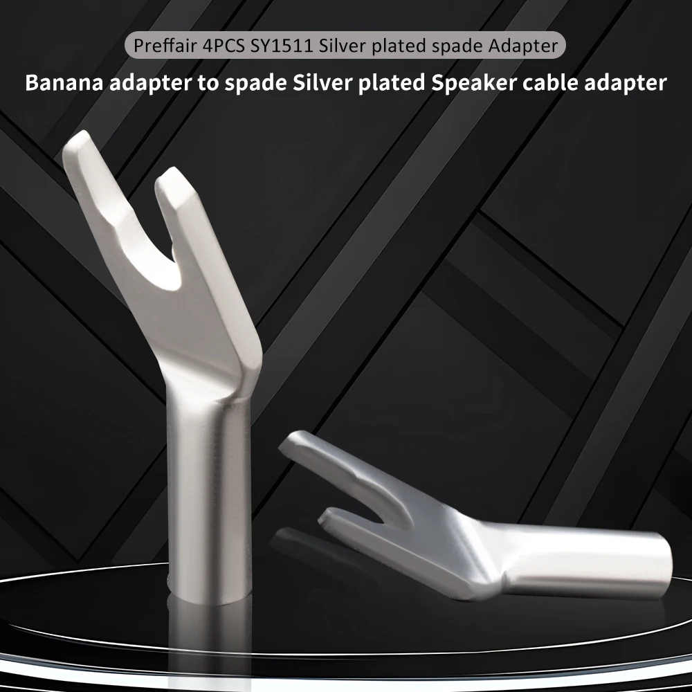 Conectores de alto-falante premium y-spade-cobre banhado a prata sy1511 terminais de plugue de fio de alto-falante para cabo de alto-falante de áudio hifi diy