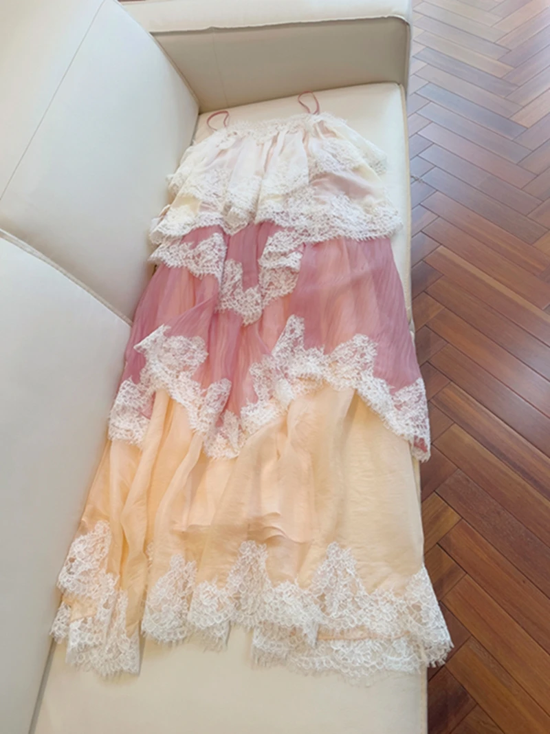 

Кружевное платье миди Ele на день рождения Dr, женская летняя юбка трапециевидной формы с высокой талией Vaion Travel adient Bell Sve, свадебное платье