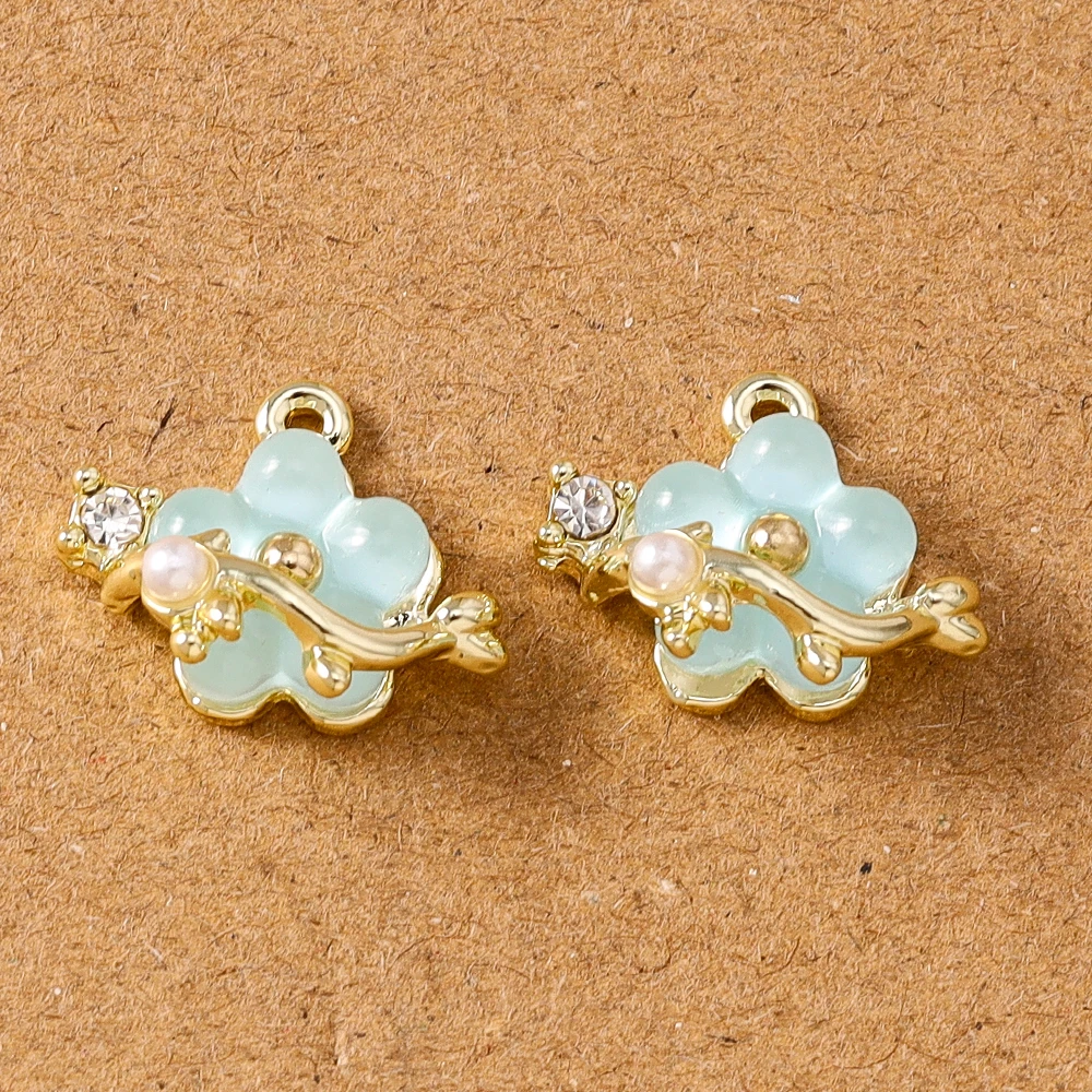 

5pcs Cute Gemstone Crystal Flower Charms Pendants for Necklace Earrings Bracelet DIY Handmade Jewelry Accessories Supplies