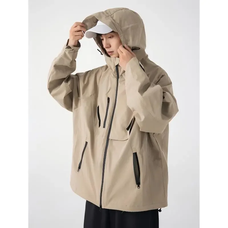 Men's Spring and Autumn Outdoor Waterproof Hard Shell Assault Heavy Industry Multi Pocket Jacket