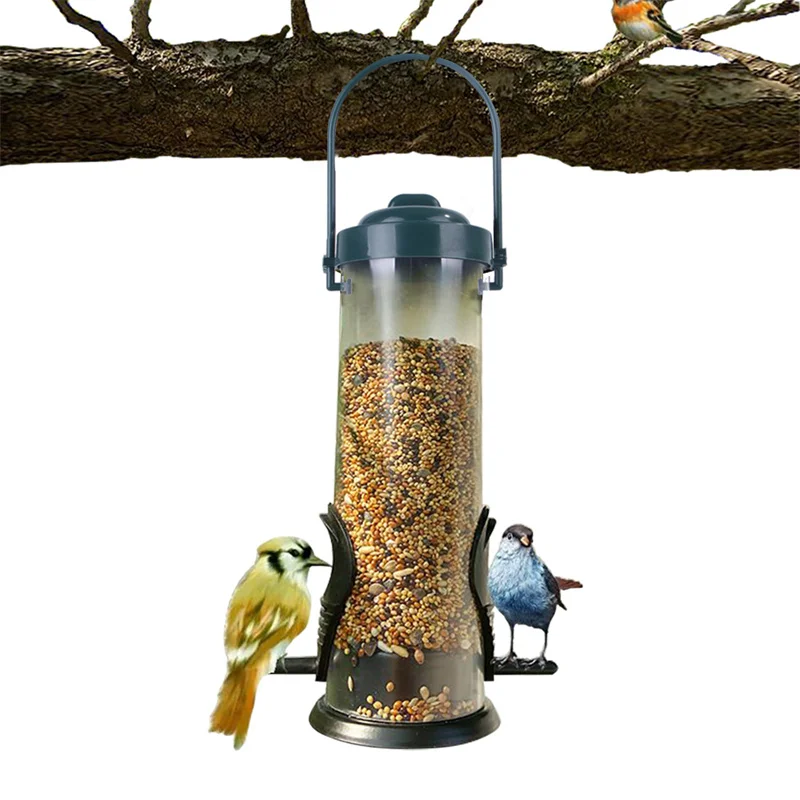 

1Pcs Pet Bird Feeder Outdoor Hanging Pet Food Dispenser Multiple Hole Bird Feeder Automatic Foot Feeding Tool for Flying Animals